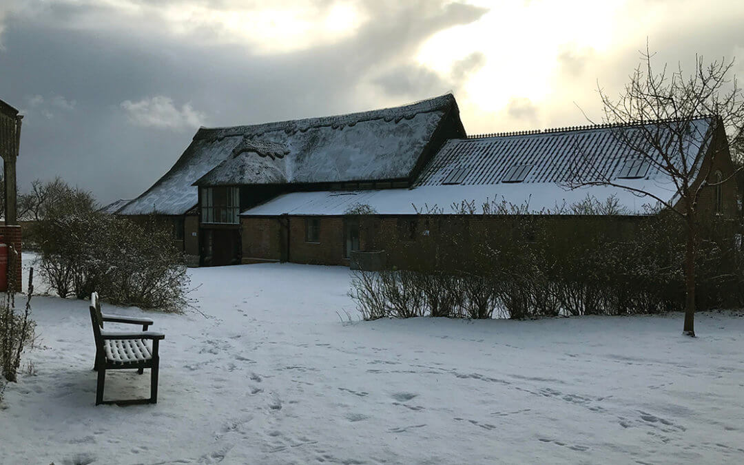 Beast from the East covers Dingle Marsh Barns in snow